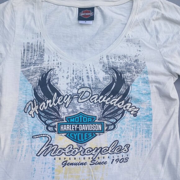 Harley-Davidson T-shirt Nassau Bahamas women's size M white colour short sleeve - Picture 2 of 9